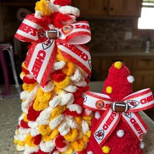 Kansas City Chiefs Pom Pom Holiday Trees - Red, Yellow, White